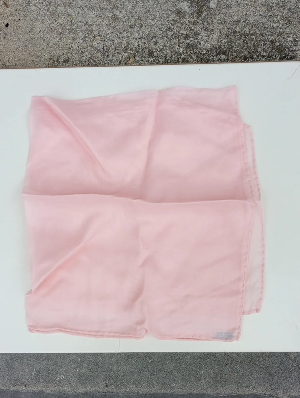 Classic Traditional Silk & Rayon Sheer Pastel Pink Vintage Scarf